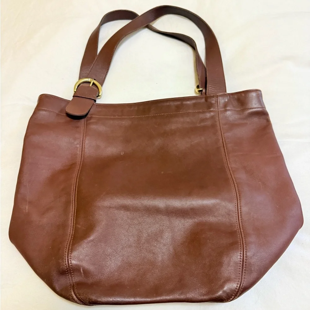 Coach Brown Leather Tote Bag - Picture 2 of 5